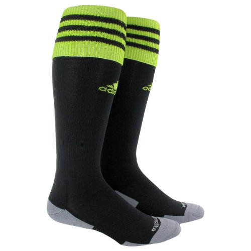 adidas Copa Zone Cushion II Sock, Black/Slime, Large