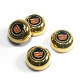 Cadillac Logo Gold License Plate Screw Covers
