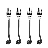 Gourmet Settings Treble Clef Stainless Steel Cocktail Forks.  Set of 4
