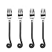 Gourmet Settings Treble Clef Stainless Steel Cocktail Forks.  Set of 4