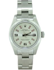 Authentic Ladies Rolex Oyster Perpetual 176200 Stainless Steel Pink Markers 26mm Watch