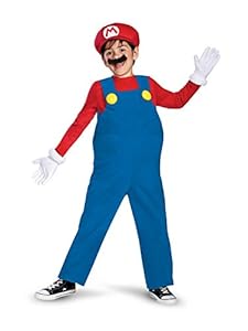 Super Mario Brothers Boys Deluxe Mario Costume With Hat Mustache & Gloves S 4-6