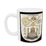 Apron of a Master of the Saint-Julien Lodge in Brioude (painted leather) by French School - Mug - Standard Size