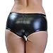 Angelina Black Pleather Booty Shorts