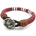 KONOV Womens Leather Rope Cord Bracelet, Cuff Bangle, Red