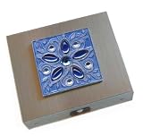 Gem Flower Blue Travel Jewelry Case