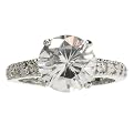 Sterling Silver Round-Cut Cubic Zirconia Ring with Accents - 7
