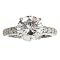 Sterling Silver Round-Cut Cubic Zirconia Ring with Accents - 7