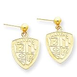 14k NFL Baltimore Ravens Pierced Earrings
