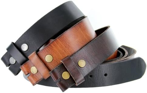 BS-40 Vintage Full Grain 100% Leather Distressed Style Snap on Belt Strap 1 1/2" Wide