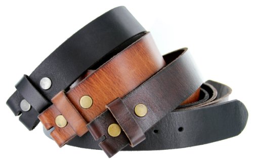 BS-40 Vintage Full Grain 100% Leather Distressed Style Snap on Belt Strap 1 1/2" Wide