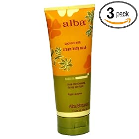 Alba Botanica Cream Body Wash, Coconut Milk, 7-Ounces (Pack of 3) by Alba