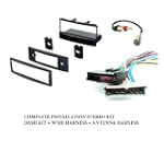 FORD FOCUS: 00 01 02 03 04 - MERCURY COUGAR: 98 99 00 - Stereo wiring Harness, Dash Install Kit Faceplate, with Antenna Adaptor (Combo Complete Aftermarket Stereo Wire and Installation Kit)