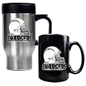 NIB San Diego Chargers NFL Steel Coffee Travel Mugs