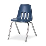 Virco 9000 Series Classroom Chairs, 14in Seat Height, Navy/Chrome, Four/carton