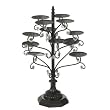 20" Elegant Flower Gem Twelve Arm Black Cupcake Holder Tower