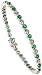 14k White Gold 7 1/4 Bracelet, w/ 0.26 Carat Round Top Light Brown Diamonds & 2.74 Carats Round Cut Emerald Stones, 4mm wide