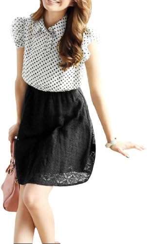 Women Stretchy Waist Sleeveless Lace Above Knee Dress