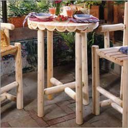 Cedar Log Bistro Table