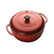 Enamel Coated Cast Iron 6-qt. Covered Casserole - Red