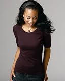 B8103 Bella Women's Sheer Jersey Longer-Length Scoop Neck T-Shirt B8103