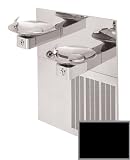 Garden Water Features & Outdoor Fountains item: Haws H1011.8HPS-BLACK Black Hi-Lo barrier-free, dual high polished stainless steel electric drinking fountains with round sculpted bowls. H1011.8HPS