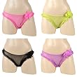 Ladies 4 Pack Floral Mesh Thong Underwear By Pure Intimates