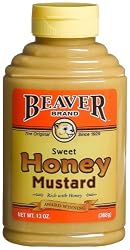 Beaver Brand Sweet Honey Mustard, 13-Ounce Squeezable Bottles (Pack of 6)