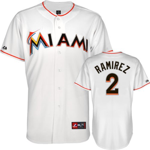 Hanley Ramirez Jersey: Youth Miami Marlins #2 Home White Replica Jersey