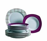 Produkt-Bild: Domestic 924212 Tafelservice 12-teilig Familia mit je 6 Teller tief und flach, rot