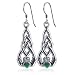 Celtic Knot Irish Claddagh Friendship and Love Malachite .925 Sterling Silver Earrings