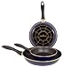 Magefesa Tuscany Blue (Gold) Enamel On Steel 7 Inch, 9 Inch & 11 Inch Fry Pan Set (3 Piece)