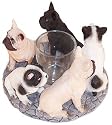 French BullDogs Bulldog Circle of Friends Votive Candle Holder