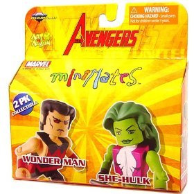 Childrens Toyshop  Third Party New : Marvel Minimates Avengers Wonder Man & She-Hulk Figure 2 Pack [Toy]