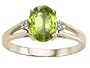 1.41 cttw Genuine Peridot and Diamond Ring - 14kt White or Yellow Gold