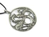 Celtic Dragon Pewter Pendant on Corded Necklace