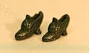 Dollhouse Miniature Pair of Green Vintage Ladies Shoes