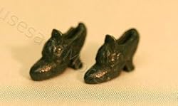 Dollhouse Miniature Pair of Green Vintage Ladies Shoes