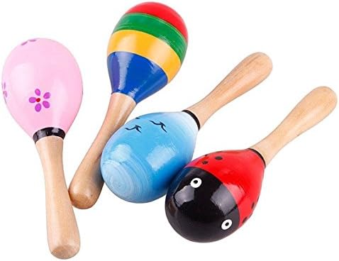 New Hot Wooden Maraca Wood Rattles Kid Musical Party Favor Child Baby Shaker Toy (Size: 4cm by 4cm by 12cm)