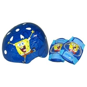 SpongeBob Hardshell Bicycle Helmet and Protective Pad Value Pack (Child, Colors Vary