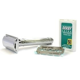 Edwin Jagger Chrome-Plated Lined Handle Double-Edge Safety Razor