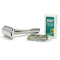 Edwin Jagger Chrome-Plated Lined Handle Double-Edge Safety Razor