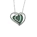 Iced Out Crystal Green Pendant Heart Necklace - Perfect Jewelry Gift for Women Mom Wife on Mother's Day