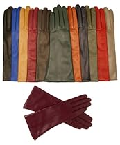 Hot Sale Fratelli Orsini Women's Italian "4 Button Length" Cashmere Lined Leather Gloves Size 6 Color Red