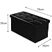 CoZroom Folding Storage Foot Rest Bench Made of Faux Leather -Foldable Large Capacity for Shoes Magazines Toys with Buttons 30x15x15 inch Color Black