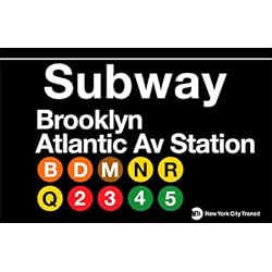 Brooklyn/Atlantic Ave Metal Subway Sign