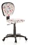 Hjh Office 670170 Si�ge de Bureau Enfant Pivotant Kiddy Top Tissu Rose Motif Fleurs & Coeur 100% Coton