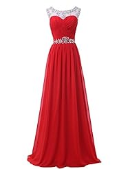 Acrylic/Chiffon Sleeveless Backless Ruched Beaded Evening Dress/Bridesmaid Dress/Prom Dress/Party Dress 