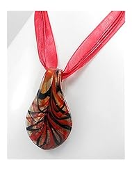 Red Cotton Necklace In 92.5 Sterling Silver