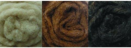 50% Wool / 50% Alpaca Roving Animal Colors 1/2 Oz Each